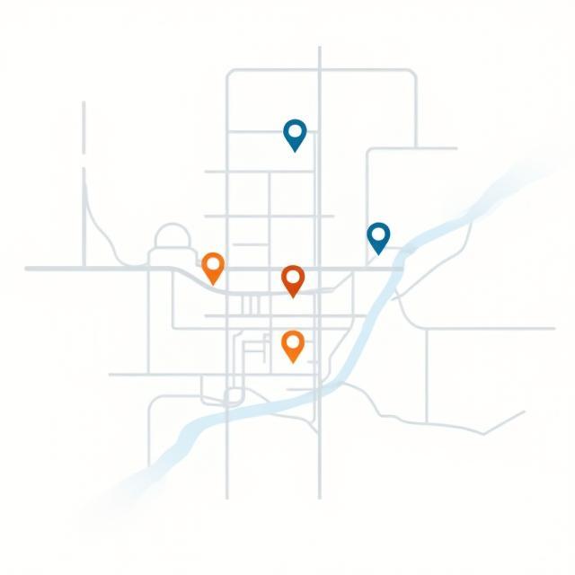 Carte localisant les bureaux à Lyon