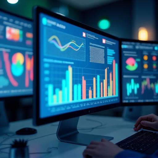 Graphiques analytiques sur écran