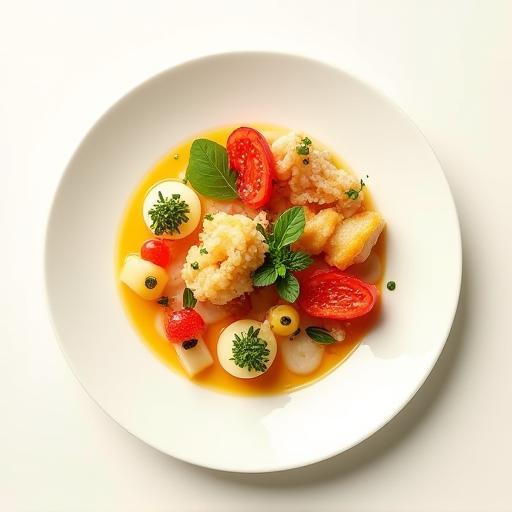Assiette gastronomique stylisée