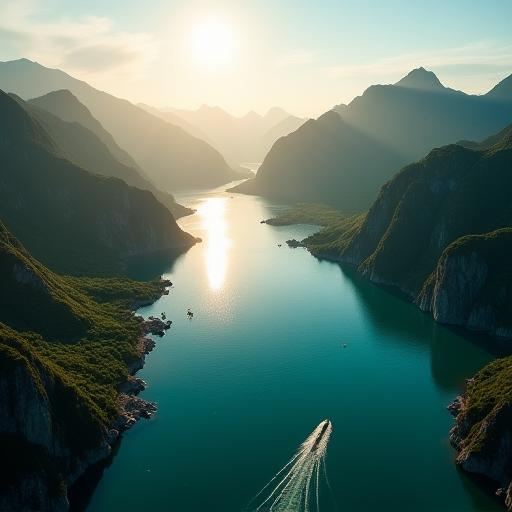 Vue aérienne d’une destination touristique